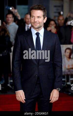 Bradley Cooper arriva alla prima di Burned, a Vue West End in Leicester Square, Londra. Il credito fotografico dovrebbe essere Doug Peters/EMPICS Entertainment Foto Stock