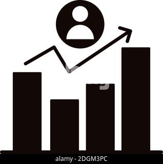 barre statistiche stile blocco icona disegno vettoriale illustrazione Illustrazione Vettoriale