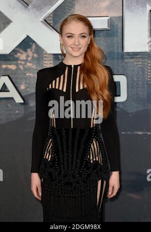 Sophie Turner al X Men: Apocalypse Global Fan Screening tenuto al BFI IMAX di Londra. Il credito fotografico dovrebbe essere: Doug Peters/EMPICS Entertainment Foto Stock