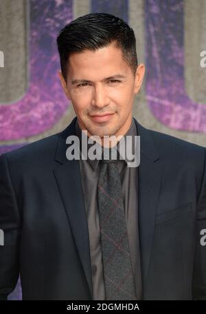 Jay Hernandez partecipa alla prima europea della Suicide Squad tenutasi a ODEON Leicester Square, Londra. Il credito fotografico dovrebbe essere Doug Peters/EMPICS Entertainment. Foto Stock