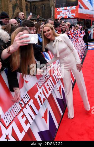 Amanda Holden frequenta la Britain's Got Talent Photocall al Teatro dell'Opera, Church Street, Blackpool Foto Stock