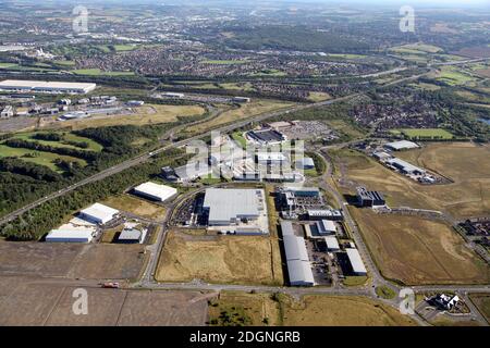 Veduta aerea del Parco della University of Sheffield Advanced Manufacturing, a Catcliffe, vicino a Sheffield, South Yorkshire Foto Stock