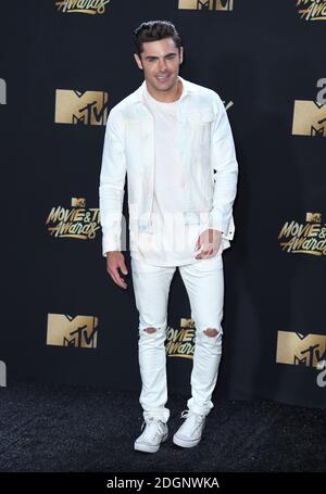 Zac Efron partecipa al MTV Movie and TV Awards 2017 tenutosi presso il Shrine Auditorium di Los Angeles, USA. Il credito fotografico dovrebbe essere: Doug Peters/EMPICS Entertainment. Foto Stock