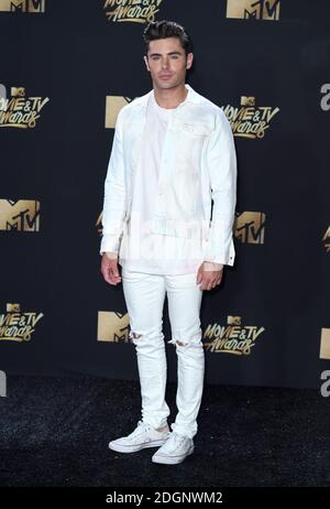 Zac Efron partecipa al MTV Movie and TV Awards 2017 tenutosi presso il Shrine Auditorium di Los Angeles, USA. Il credito fotografico dovrebbe essere: Doug Peters/EMPICS Entertainment. Foto Stock