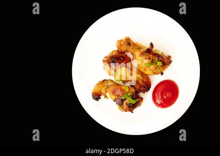 Deliziose ali di pollo fritte di bufala. Foto Stock