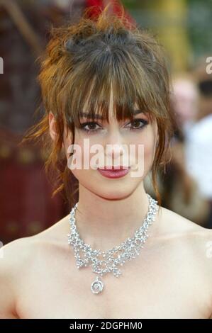 Keira Knightley alla prima europea di King Arthur, a Leicester Square, Londra. Doug Peters/allactiondigital.com Foto Stock