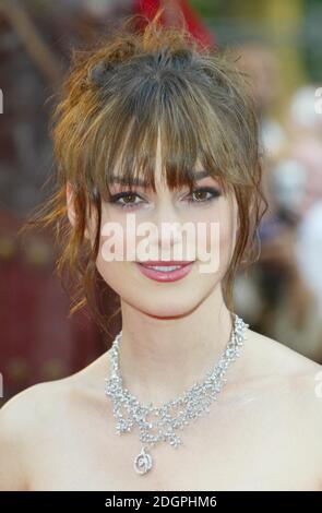 Keira Knightley alla prima europea di King Arthur, a Leicester Square, Londra. Doug Peters/allactiondigital.com Foto Stock