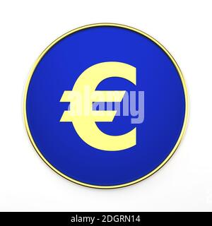 3D simbolo euro rendering - Illustrazione Foto Stock