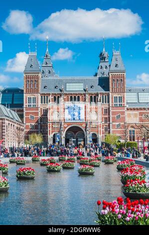 Il Rijkmuseum e i suoi giardini e dintorni ad Amsterdam Foto Stock