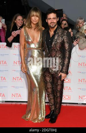 Vogue Williams e Spencer Matthews partecipano ai National Television Awards 2018 che si tengono all'O2 di Londra. Il credito fotografico dovrebbe essere: Doug Peters/EMPICS Entertainment Foto Stock