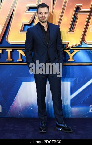 Sebastian Stan in arrivo al Fan Event inglese della guerra dell'Infinito di Avengers, London Television Studios, West London il credito d'immagine dovrebbe essere: Doug Peters EMPICS Entertainment Foto Stock