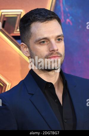 Sebastian Stan in arrivo al Fan Event inglese della guerra dell'Infinito di Avengers, London Television Studios, West London il credito d'immagine dovrebbe essere: Doug Peters EMPICS Entertainment Foto Stock