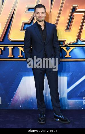 Sebastian Stan in arrivo al Fan Event inglese della guerra dell'Infinito di Avengers, London Television Studios, West London il credito d'immagine dovrebbe essere: Doug Peters EMPICS Entertainment Foto Stock