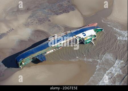 MS Riverdance aground a Cleveleys Beach Foto Stock