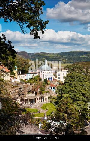 La località turistica italiana di Portmeirion, Gwynedd, Galles del Nord Foto Stock