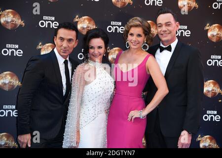 Bruno Tonioli, Shirley Ballas, Darcey Bussell e Craig Revel-Horwood arrivano al lancio del tappeto rosso Strictly come Dancing 2018, BBC Broadcasting House, Londra. Il credito fotografico dovrebbe essere: Doug Peters/EMPICS Foto Stock