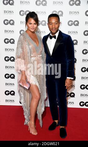 Chrissy Teigen e John Legend partecipano al GQ Men of the Year Awards 2018 al Tate Modern di Londra. L'immagine di credito dovrebbe essere: Doug Peters/Empics Foto Stock