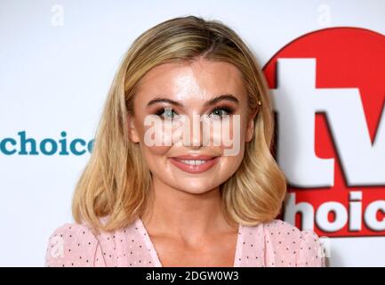 Georgia Toffolo partecipa ai TV Choice Awards 2018 che si tengono al Dorchester, Park Lane, Londra. Il credito immagine dovrebbe essere: Doug Peters/EMPICS Foto Stock