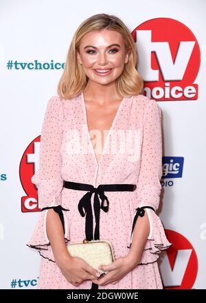 Georgia Toffolo partecipa ai TV Choice Awards 2018 che si tengono al Dorchester, Park Lane, Londra. Il credito immagine dovrebbe essere: Doug Peters/EMPICS Foto Stock