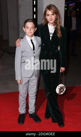 Badger Skelton ed Emilia Jones arrivano alla prima britannica dei due per Joy, Everyman Cinema Kings Cross, Londra. Il credito fotografico dovrebbe essere: Doug Peters/EMPICS Foto Stock