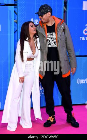 Elettra Lamborghini, Afrojack, che partecipa al MTV Europe Music Awards 2018 tenutosi al Bilbao Exhibition Centre, Spagna Foto Stock