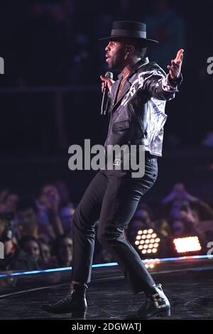 Jason Derulo si esibisce in scena al MTV Europe Music Awards 2018, tenutosi presso il Bilbao Exhibition Centre, in Spagna. Il credito fotografico dovrebbe essere: EMPICS Foto Stock