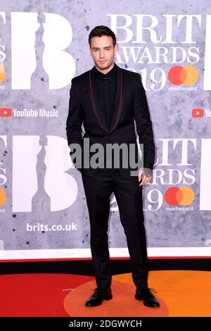 Liam Payne partecipa ai Brit Awards 2019 all'O2 Arena di Londra. Il credito fotografico dovrebbe essere: Doug Peters/EMPICS Entertainment. SOLO PER USO EDITORIALE Foto Stock