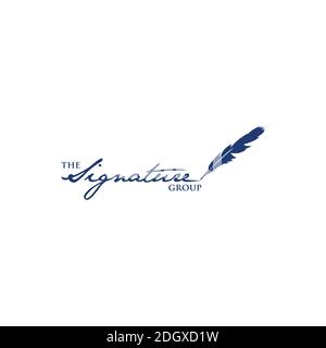 Design minimalista con logo Quill Pen Signature Illustrazione Vettoriale