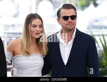 Margot Robbie e Leonardo DiCaprio frequentano la Photocall Once Upon a Time in Hollywood, durante il 72esimo Festival del Cinema di Cannes. Il credito immagine dovrebbe essere: Doug Peters/EMPICS Foto Stock