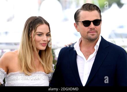 Margot Robbie e Leonardo DiCaprio frequentano la Photocall Once Upon a Time in Hollywood, durante il 72esimo Festival del Cinema di Cannes. Il credito immagine dovrebbe essere: Doug Peters/EMPICS Foto Stock