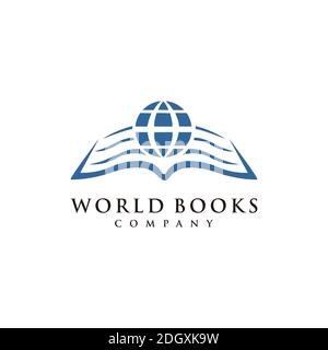 Libro con logo Education e logo World Illustrazione Vettoriale