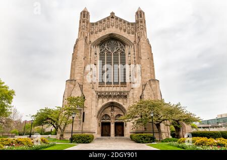 Rockefeller Memorial Chapel nel campus della Chicago University, Illinois, USA Foto Stock