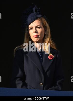 Carrie Symonds partecipa al Servizio Nazionale della Rimembranza al Cenotaph, Whitehall, Londra. Il credito fotografico dovrebbe essere: Doug Peters/EMPICS Foto Stock