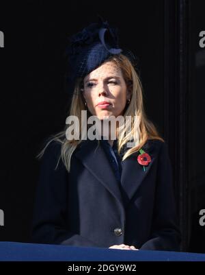 Carrie Symonds partecipa al Servizio Nazionale della Rimembranza al Cenotaph, Whitehall, Londra. Il credito fotografico dovrebbe essere: Doug Peters/EMPICS Foto Stock