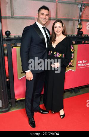 RAV Wilding (a sinistra) e Jill Morgan che partecipano al 12° Sun Military Awards annuale alla Banqueting House di Londra. Il credito fotografico dovrebbe essere: Doug Peters/EMPICS Foto Stock