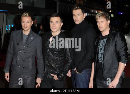 Westlife arriva al primo evento mondiale di Michael Jacksons This is IT, Odeon Cinema, Leicester Square, Londra. Foto Stock