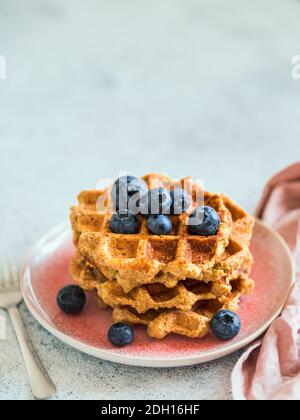 Salutari waffle OAT senza glutine. Copia spazio Foto Stock