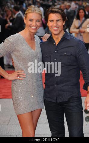 Cameron Diaz e Tom Cruise arrivano al Gran Bretagna Premiere di Cavaliere e giorno tenuto al Odeon Cinema in Leicester Square, Londra. Foto Stock