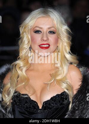 Christina Aguilera arriva alla prima britannica di Burlesque, Odeon Cinema, Londra. Foto Stock