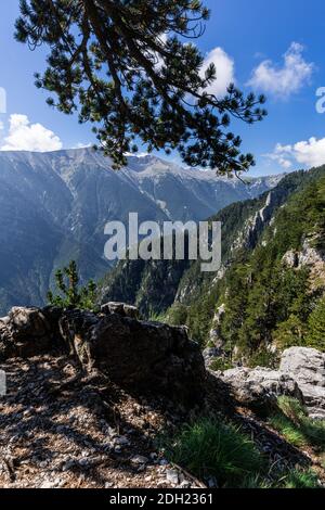 Olimpo di montagna in grecia. Paesaggio alpico in alta quota. Foto Stock