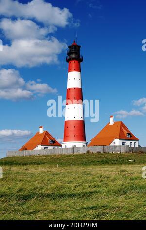 Leuchtturm von Westerhever, Westerheversand bei San Pietro Ording Foto Stock