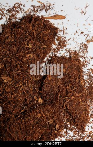 Laminazione tabacco secco foglie macro sfondo fotografia di alta qualità stampa Foto Stock