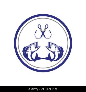 disegno vettoriale grafico del concetto di icona astratto di pesca Illustrazione Vettoriale