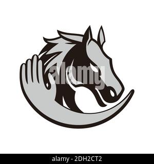 abstract horse farm logo icona concetto grafico vettoriale Illustrazione Vettoriale