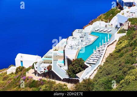 Case dell'isola di Santorini in Grecia Foto Stock