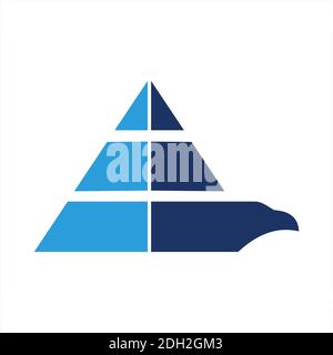 Astratto ali aquila lettera UN icona logo vettore flat concetto design Illustrazione Vettoriale