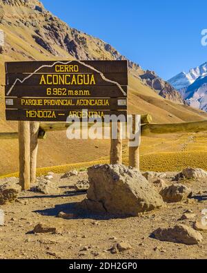 Aconcagua Nazionale, Parco, Mendoza, Argentina Foto Stock