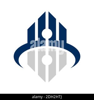 costruzione astratta grafica vettoriale icona logo vettoriale Illustrazione Vettoriale