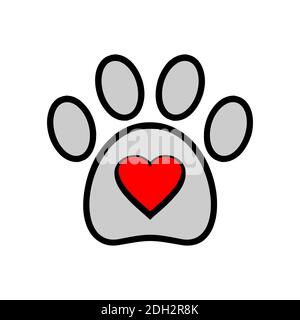 love pet cane logo icona vettore concetto di design Illustrazione Vettoriale