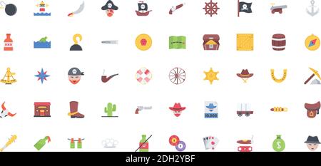 le icone dei cattivi ragazzi pack Illustrazione Vettoriale